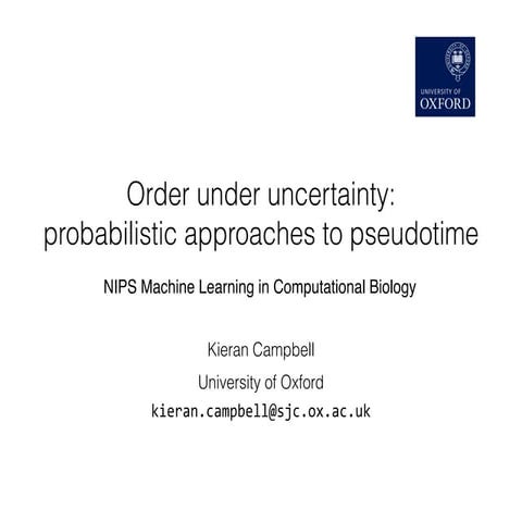 NIPS machine learning in computational biology presentation