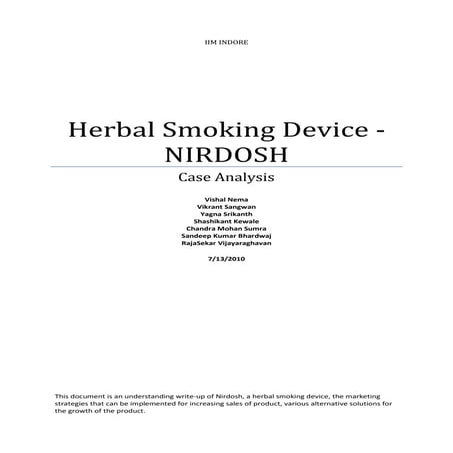 Nirdosh case analysis Marketing