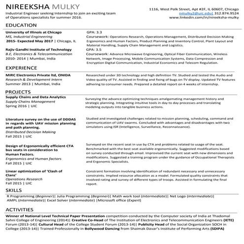 Nireeksha mulky resume operations