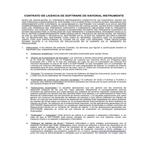 Ni released license agreement   spanish