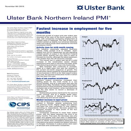 Ulster Bank NI PMI October 2015