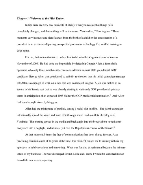 Welcome to the Fifth Estate