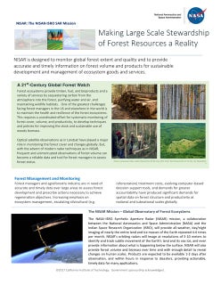 NISAR NASA-ISRO Synthetic Aperture Radar (NISAR) Forest Resources