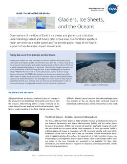 NISAR NASA-ISRO Synthetic Aperture Radar (NISAR) Ice Sheets, Glaciers, and Oceans