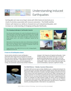 NISAR NASA-ISRO Synthetic Aperture Radar (NISAR) Induced Seismicity