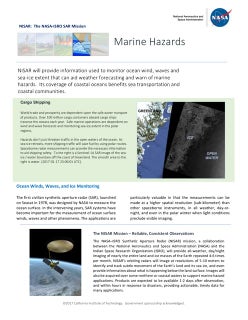 NISAR NASA-ISRO Synthetic Aperture Radar (NISAR) Marine Hazards