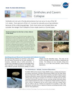 NISAR NASA-ISRO Synthetic Aperture Radar (NISAR) Sinkholes and Cavern Collapse