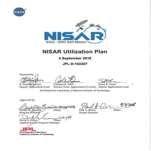 NISAR Utilization Plan
