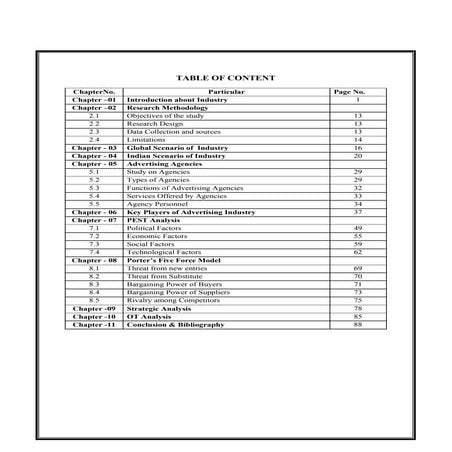 A Comprehensive Project report on Indian Advertising Industry