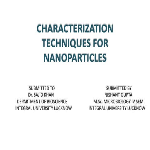 NISHANT PPT TWCHNIQUES nanoparticles techniques