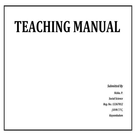 Nisha p teaching manual