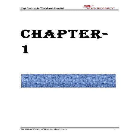 cost analysis of a hospital