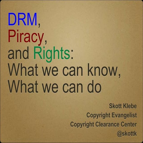 Rights, DRM, and Piracy