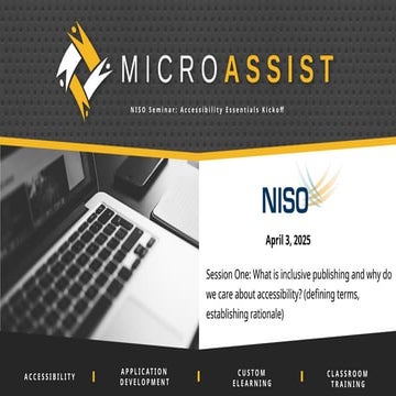 McElaney "Accessibility Essentials: A 2025 NISO Training Series, Session One,...