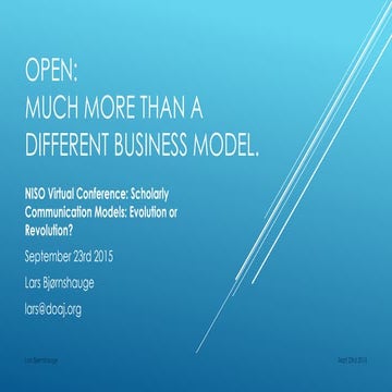 Open: much more than a different business model.