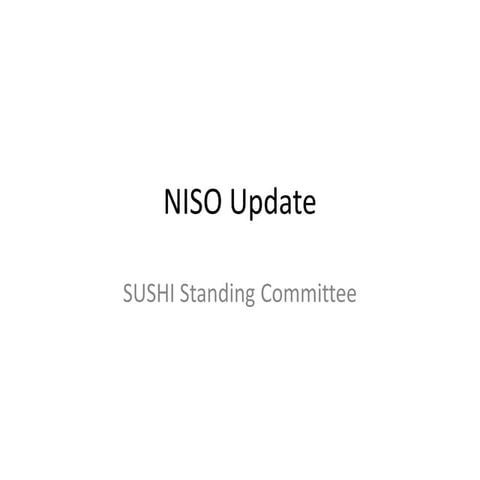 NISO Update June 2014 SUSHI 