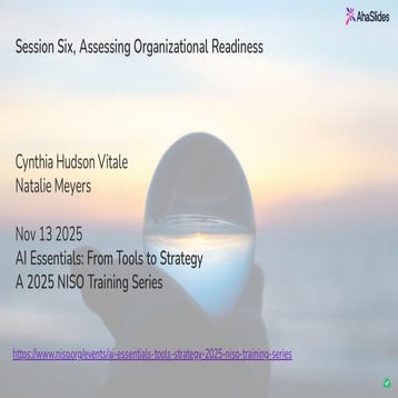 Meyers and Hudson Vitale "AI Essentials: From Tools to Strategies: A 2025 NIS...