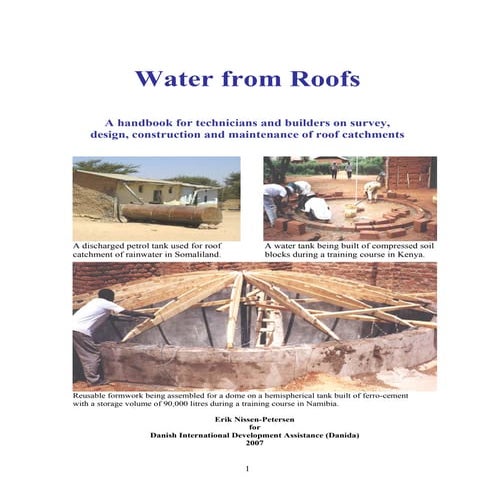 Kenya;  Water from Roofs:   A Handbook For Technicians And Builders