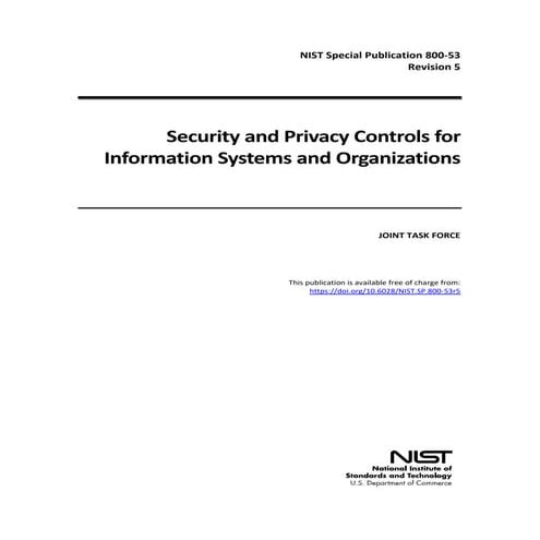 NIST Special Publication 800-53 Revision 5