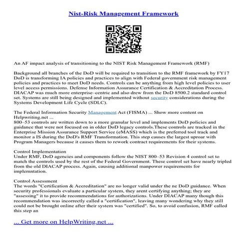 Nist-Risk Management Framework