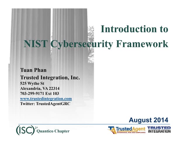 Nist cybersecurity framework  isc2 quantico