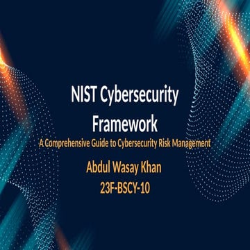 NIST Cybersecurity Framework presentatio