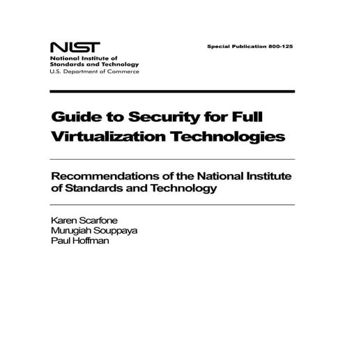 NIST SP 800-125 Security for Virtualized Technologies