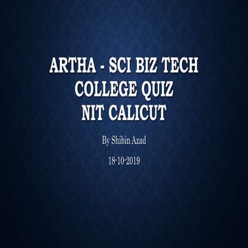Nit calicut quiz 18102019 for upload