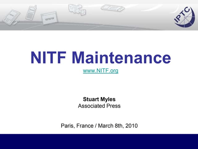 NITF 2010 Spring Working Group