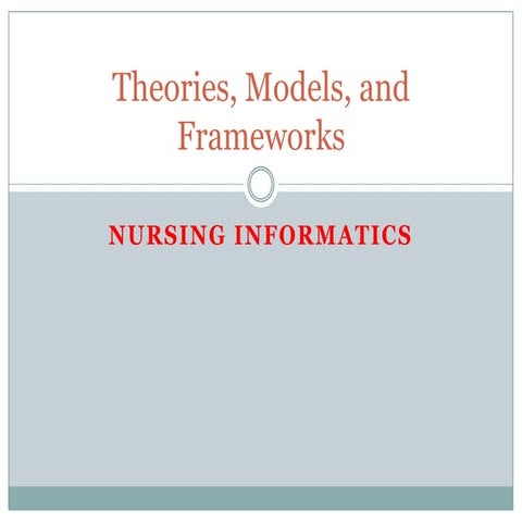 Ni theories, models, and frameworks 2 | PPT