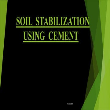 Soil Stabilisation using cement 