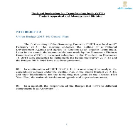 NITI Brief #2