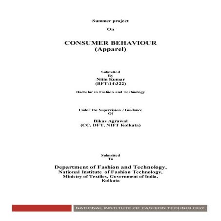 Consumer Behavior Apparel