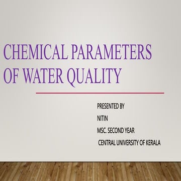 Water quality parameters 