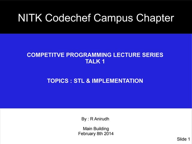 Talk on Standard Template Library