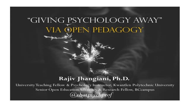 Giving Psychology Away via Open Pedagogy
