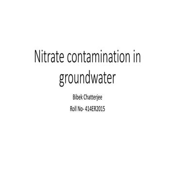Nitrate contamination
