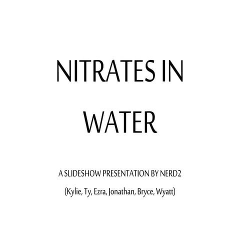 Nitrates in water | PPTX