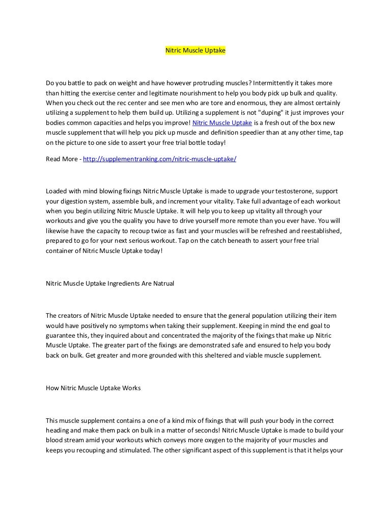 Nitric Muscle Uptake Reviews