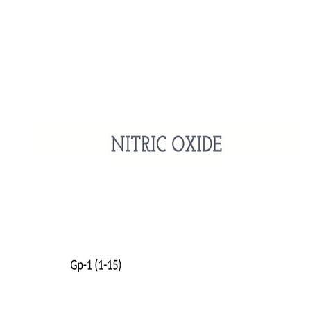Role of nitric oxide in body | PPT