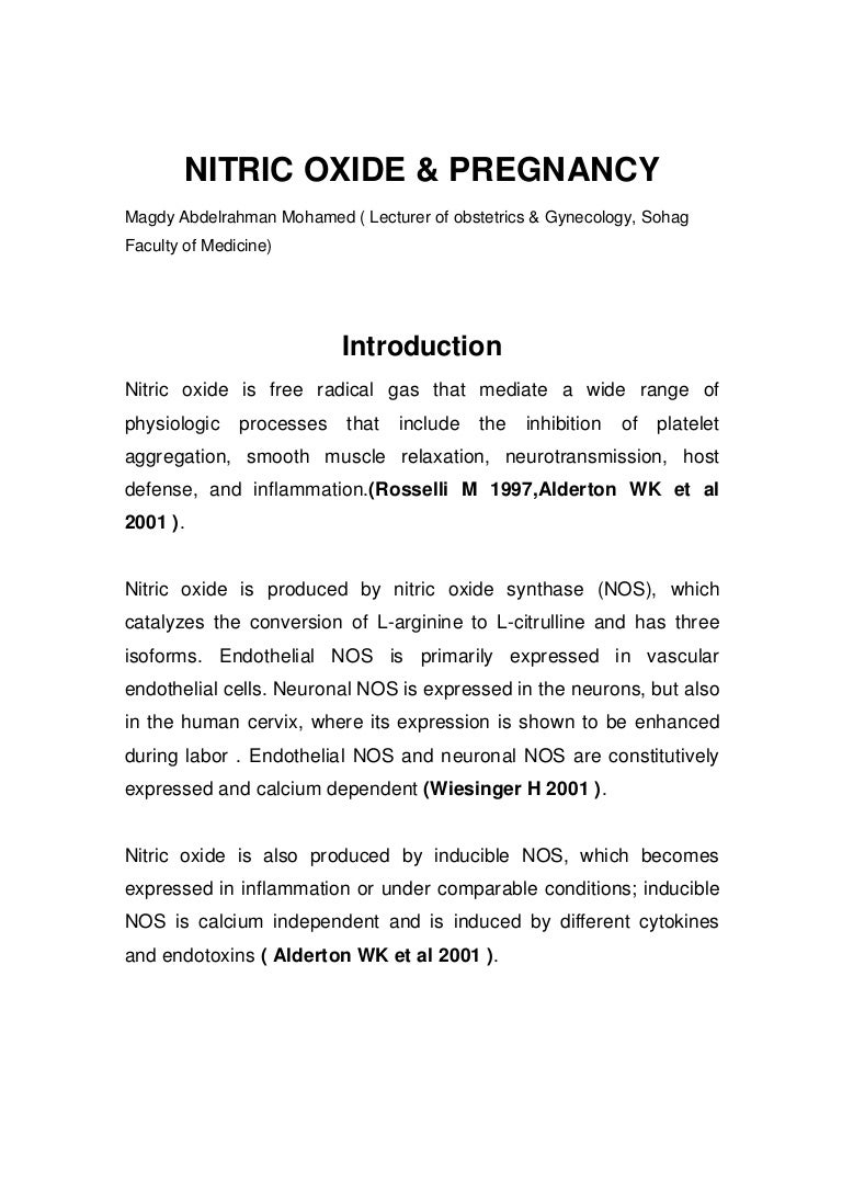 Nitric oxide & pregnancy
