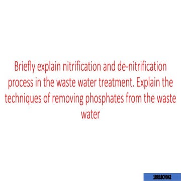 Nitrification and de nitrification 