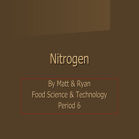 Nitrogen Powerpoint | PPT | Chemistry | Science