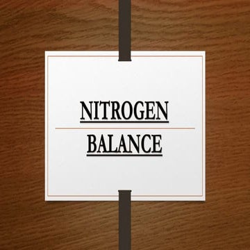 Nitrogen balance ppt