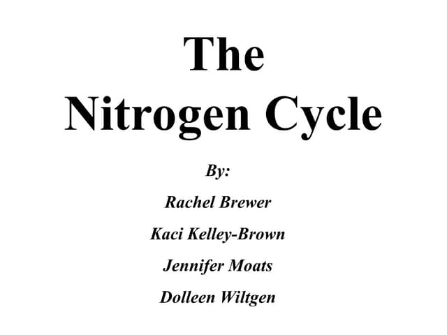 NITROGEN CYCLE powerpoint presentation for UG