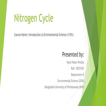 Nitrogen cycle(presentation) by Rysul