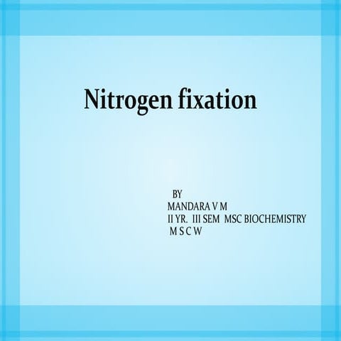 Nitrogen fixation