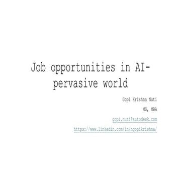 Career and Job Opportunities in AI pervasive world