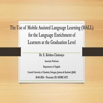 Mobile Assisted Language Learning in English Language Teaching