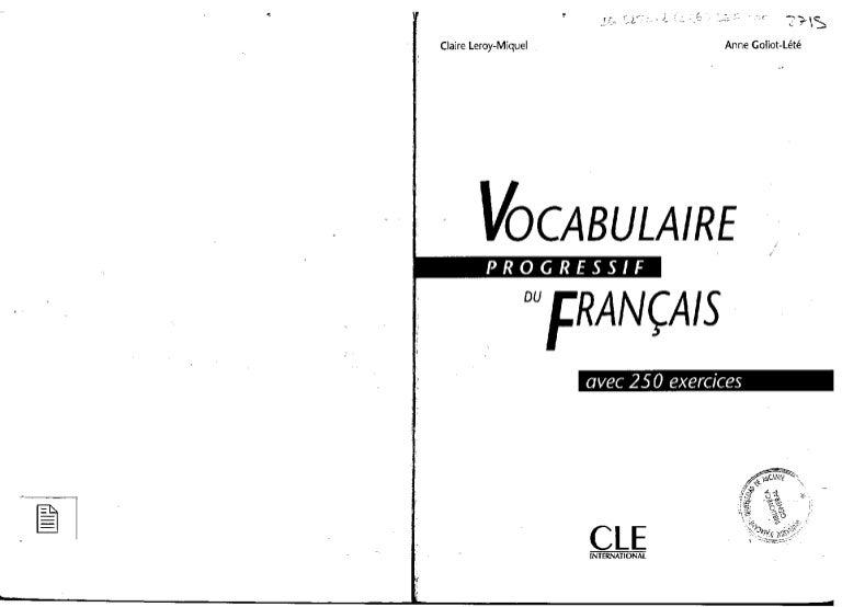 Vocabulaire Progressif Du Français Debutant Pdf